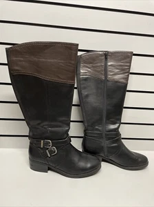 Toetos women's black side zip knee high riding boot size 10 - Picture 1 of 13