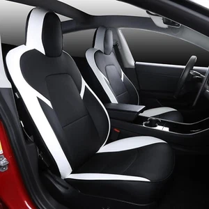 SUIYIO Tesla Model 3 Seat Covers Waterproof Faux Leather Full Set 2017-23 202 - Picture 1 of 6