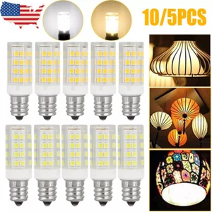 7W E12 White LED Corn Bulb Light 6000K Candelabra Ceiling Fan Lamp Daylight 5Pcs - Picture 1 of 14