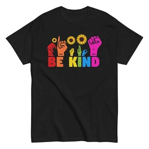 LGBT Rainbow Pride Month | ASL | Be Kind Hand Sign Language T-Shirt - Picture 1 of 7