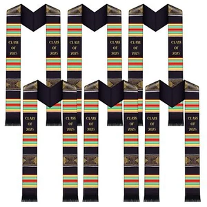 6 Pcs Graduation Stole Class of 2025 Kente Stole Graduation Sash for Graduate... - Picture 1 of 7