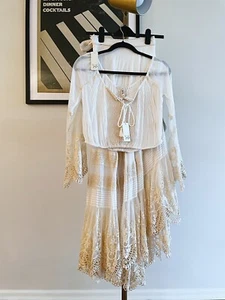 NEW WITH TAGS, RARE - Spell Gypsy Peasant Girl Crop Top AND Skirt Size M - Picture 1 of 7