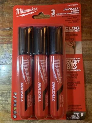 Milwaukee 48-22-3250 INKZALL Large Chisel Tip Jobsite Markers 3pk - Image 1 of 2