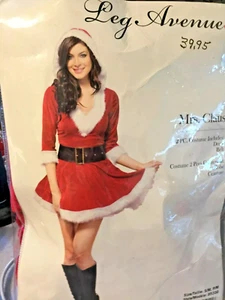 Weihnachten Frau Claus Kostüm. Kleid mit Kapuze und Gürtel. Größe S Neu - Bild 1 von 3