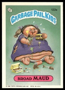 1986 Topps Garbage Pail Kids Serie 3 #122a Broad Maud con derechos de autor casi nuevo+ - Imagen 1 de 2