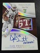 2016 Panini Immaculate Collegiate Dak Prescott Rookie Patch Auto Inscription 1/1