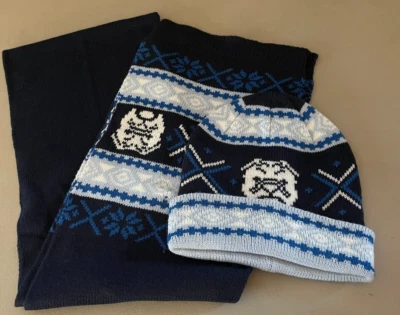 Conjunto de sombrero y bufanda para hombre Club Room Bulldog azul talla única nuevo Foto 1 de 3