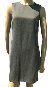 Grau Seide kurzes Kleid ärmellos Rundhals Größe 8P - Bild 1 von 12