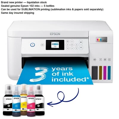 Epson EcoTank ET-2856/ET-2850 Wi-Fi All-In-One Sublimation Inkjet Photo Printer - Image 1 of 4