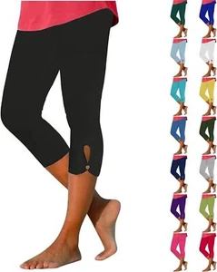 Womens Capris for Summer Dressy Cropped High Waist Yoga Leggings Workout Pants - Picture 1 of 77