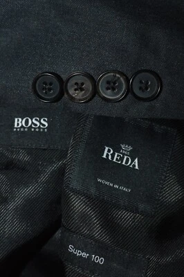 40R HUGO BOSS Men Dark Gray Reda Super 100 Wool Italy Sports Coat jacket blazer - Image 1 of 4