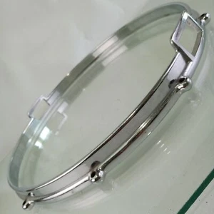 Premier 15"10Lug Die-Cast Marching Snare Drum Resonant Rim/Hoop Chrome UK 50-60s - Picture 1 of 7