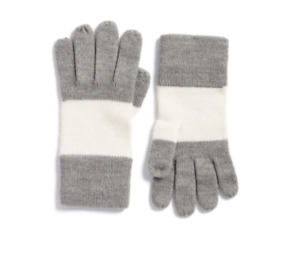 Kate Spade New York L3647 Colorblock Women's Grey White Gloves One Sz