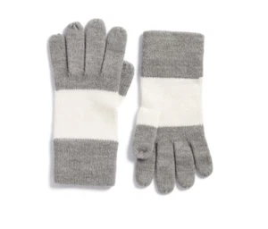 Kate Spade New York L3647 Colorblock Women's Grey White Gloves One Sz - Picture 1 of 2