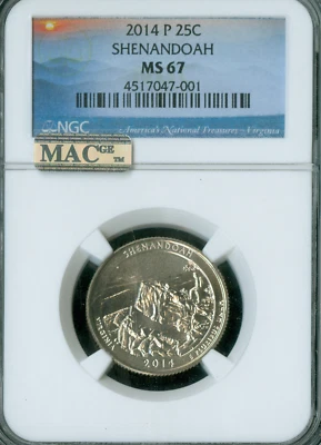 2014 P SHENANDOAH PARK QUARTER NGC MS6 MAC SPOTLESS . - Image 1 of 2