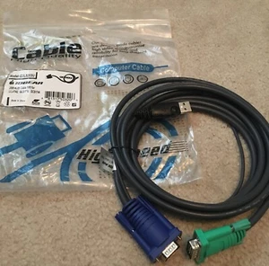 IOGEAR USB KVM Bonded Cable 10-Feet with USB and VGA Connections (G2L5203U) - Afbeelding 1 van 3