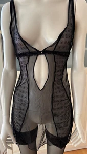 RCRESCENTINI schwarze SPITZE Negligé Minikleid Kleid 75 S bis M TOP - Bild 1 von 10