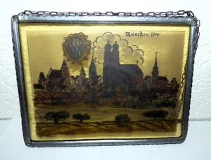 Imagen de ventana acristalamiento de plomo ciudad de Múnich alrededor de 1700 escudo de armas Baviera 20x15,3 cm 22845 - Imagen 1 de 7