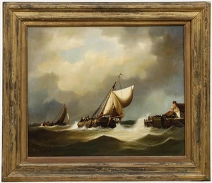 Johan van der Linde Jr. (1887-1956) - Early 20th Century Oil, Fishing Boats - Picture 1 of 6