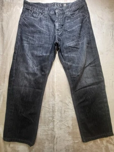 GUESS Los Angeles Mens Size 36 x 27.5 Jeans Desmond Relaxed Fit Gray - Picture 1 of 11