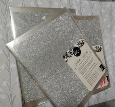 Lot Of 3 Heidi Swapp Minc Glitter Sheets 6"X8" 4/Pkg-Silver - Image 1 of 4