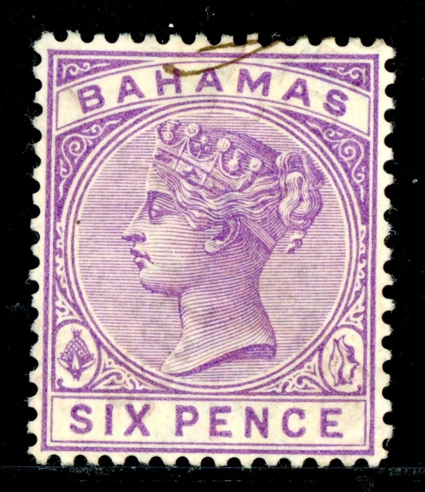 Bahamas 1884 QV 6p Violet Wmk CCA Perf 14 Scott #30 VFU I231 - Image 1 of 4