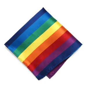 Rainbow Striped Pocket Square - Picture 1 of 5