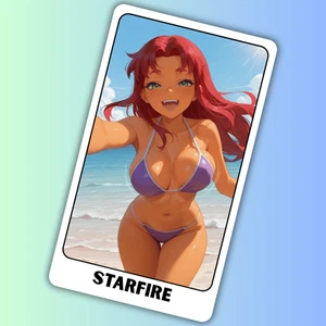 Custom Collectible Sexy Anime Waifu Sticker Card 2.62" x 4.52" - Picture 1 of 3