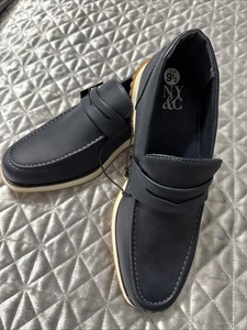 New York & Co Men's Ronan Penny Loafer Dark Navy Blue Slip-on Moccasin Size 9.5 - Picture 1 of 8