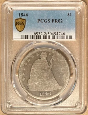 1846 PCGS FR02 Liberty Seated Dollar $1 - Lowball - Image 1 of 2