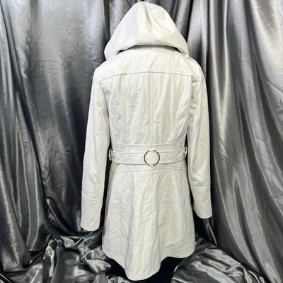 Chaqueta para mujer Via Spiga talla S trinchera repelente al agua con capucha cremallera completa a presión marfil Foto 1 de 4