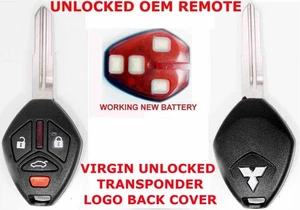 Unlocked OEM Mitsubishi Logo Eclipse Galant Remote Uncut Key Trunk OUCG8D-620M-A - Bild 1 von 4