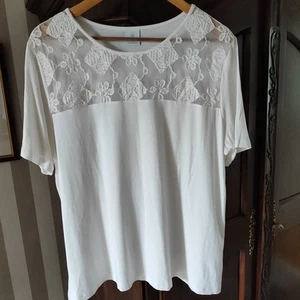 T Shirt Madeleine Gr.48 Weiß Viskose Elasthan Wie Neu - Bild 1 von 4