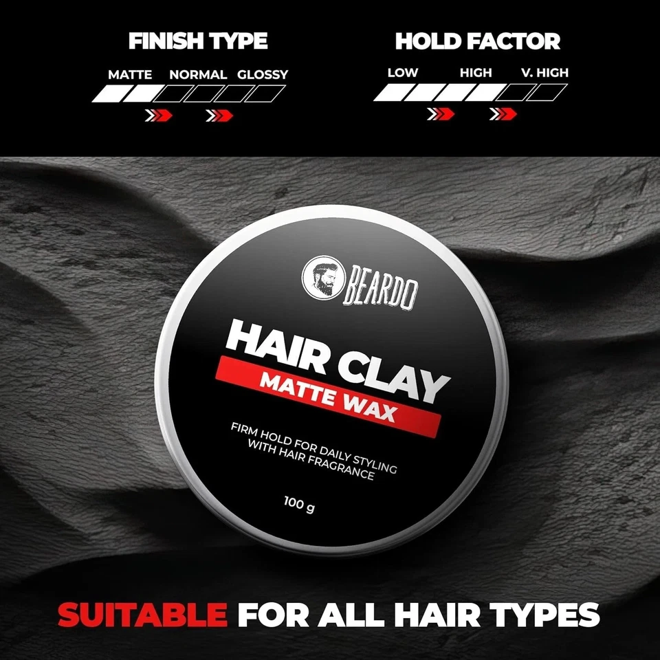 BD Strong Hold Hair Clay Matte Wax 100g Firm Hold For Daily Styling Ship