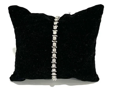 Modeschmuck Armband, Muster, simulierter Diamanten, 18 cm lang, 4 mm breit. - Bild 1 von 2