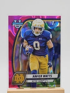 2024 Bowman University Chrome - Xavier Watts #158 Pink Lava Refractor (RC) - Picture 1 of 2