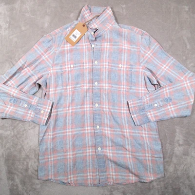 Camisa de Trabajo Faherty Try and True Chambray L Hombres Lino Lyocell Cuadros Foto 1 de 4