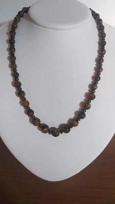 Collana con perline naturali di occhio di tigre - Immagine 1 di 2