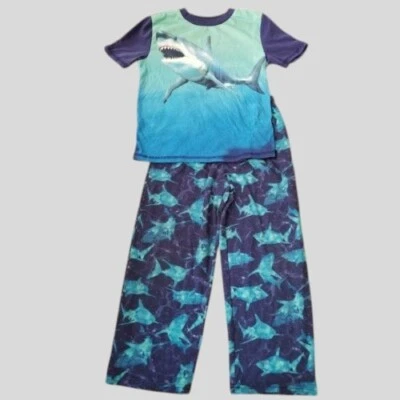 * Pijama de manga corta con estampado de tiburón azul KOMAR KIDS para niños talla 6-7 Foto 1 de 3