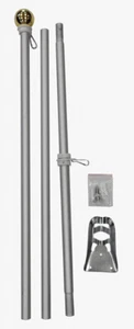 FlagsImp 6 Foot Aluminum Silver Pole with (Ball)   - Picture 1 of 1