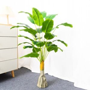Banana Tree Artificial Plants Fake Plastic Leaves Green Home Floor Display Plant