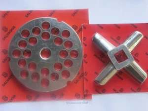 OUR BEST #32 x 1/2" (12 mm) large hole Meat Grinder Plate & Heavy Duty Knife - Picture 1 of 4