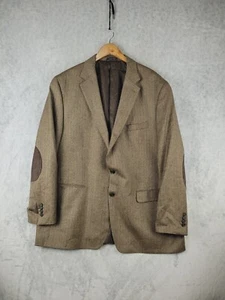 Ralph Ralph Lauren Blazer sz 50L Cashmere Blend Sport Coat Herringbone Elbow Pad - Picture 1 of 18