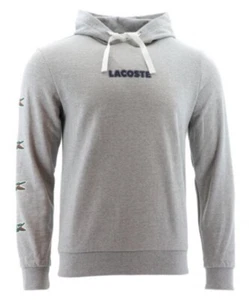 Lacoste Men's Hooded Cotton Sweatshirt SH7221-CCA In Gray Size S-3 - Picture 1 of 4