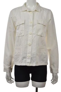 J Crew Factory Womens Jacket Size M Ivory Solid Spftshell Long Sleeve Linen - Picture 1 of 5