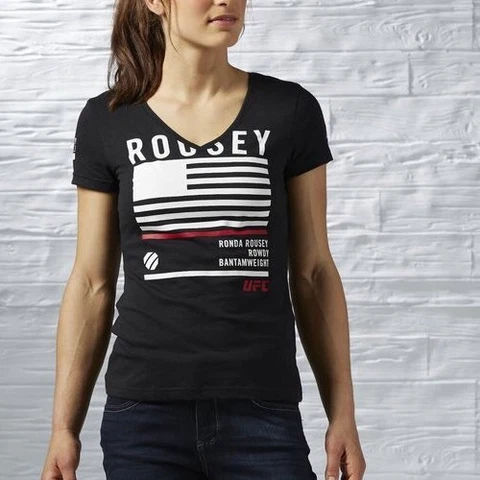 Womens Reebok UFC Ronda Rousey Nickname Shirt AJ4483 M Medium NWT Cover