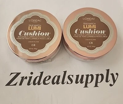 L'OREAL TRUE MATCH LUMI CUSHION FOUNDATION C8 COCOA SEALED PACK OF 2 - Image 1 of 2