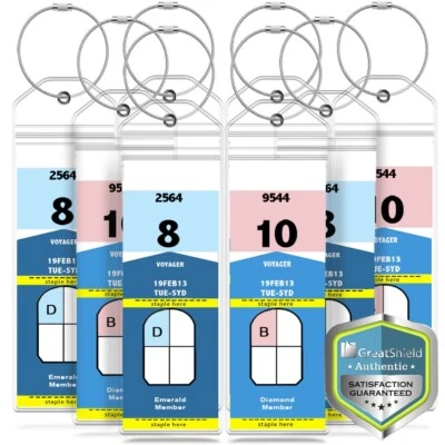 GREATSHIELD 8x Luggage Tag Lanyard ID Holder Zip Seal for Royal Caribbean Celebrity Cruise
