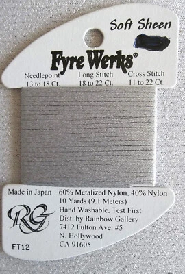 FYRE WERKS SOFT SHEEN Metallic Needlepoint Threads--YOU CHOOSE - RAINBOW GALLERY - Image 1 of 4