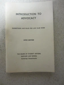 VINTAGE 1955 HARVARD LAW SCHOOL INTRODUCTION TO ADVOCACY LAW CLUB WORK BOOK - Picture 1 of 4